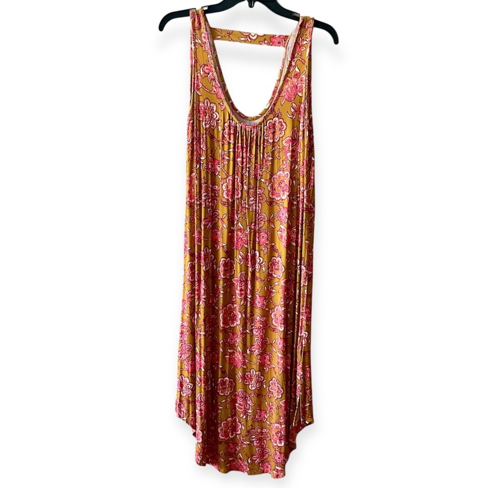 Maurices Mustard and Pink Floral Top